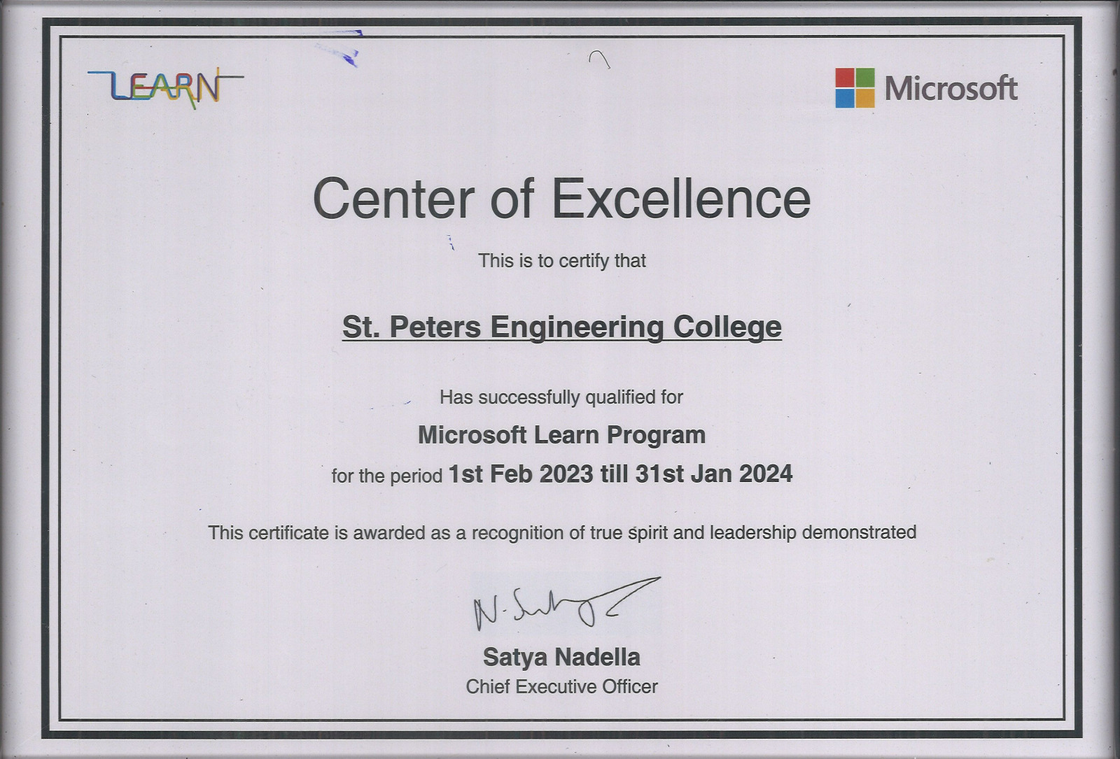 MICROSOFT centre of Excellence